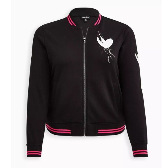 Plus Size Torrid LOVESICK Skull Heart Black Jacket 2X New Gothic Jogger - Picture 4 of 5